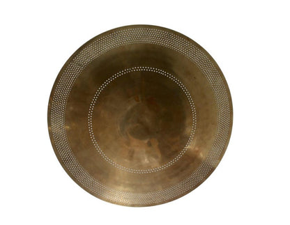 Raw Brass Sputnik Chandelier: Mid Century Modern Perforated Light Fixture