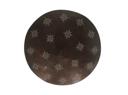 Raw Brass Sputnik Chandelier: Mid Century Modern Star Perforated Light