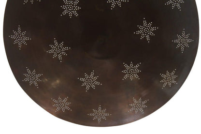 Raw Brass Sputnik Chandelier: Mid Century Modern Star Perforated Light
