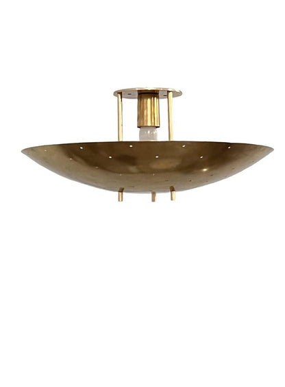 Raw Brass Sputnik Chandelier: Mid Century Modern Light Fixture