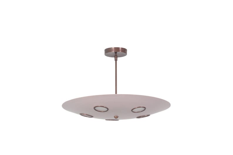 Brass Sputnik Chandelier: Mid Century Modern Flushmount Ceiling Light