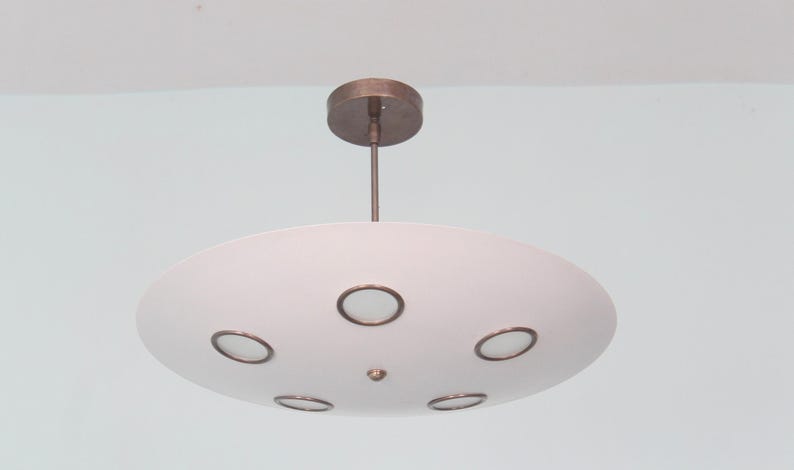 Brass Sputnik Chandelier: Mid Century Modern Flushmount Ceiling Light