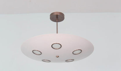 Brass Sputnik Chandelier: Mid Century Modern Flushmount Ceiling Light