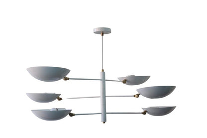 6 Light Pendant Mid Century Modern Raw Brass Sputnik chandelier light Fixture