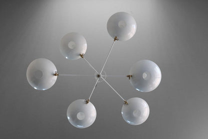 6 Light Pendant Mid Century Modern Raw Brass Sputnik chandelier light Fixture