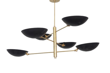 6 Light Pendant Mid Century Modern Raw Brass Sputnik chandelier light Fixture