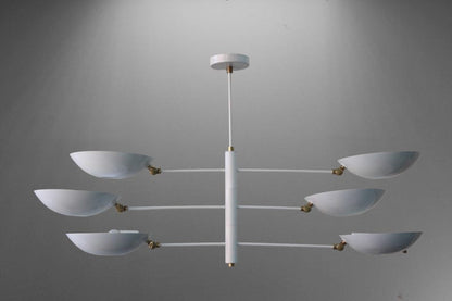 6 Light Pendant Mid Century Modern Raw Brass Sputnik chandelier light Fixture