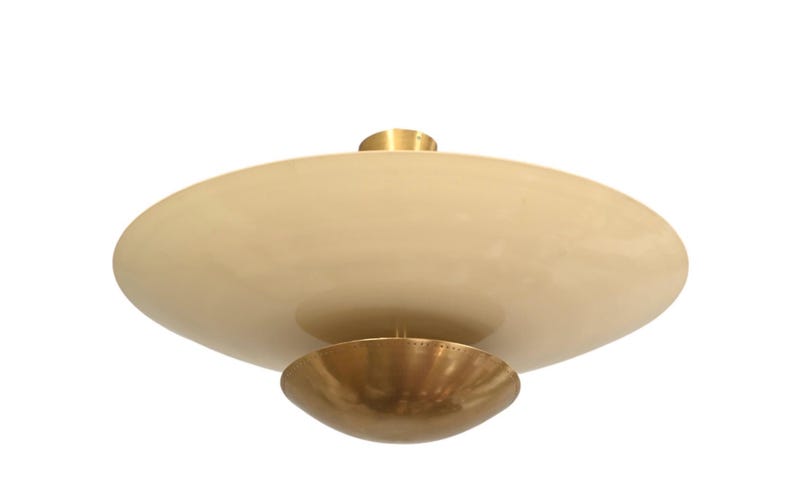 Mid Century 6 Light Sputnik Chandelier Ceiling Flushmount Raw Brass Pendant Light Fixture