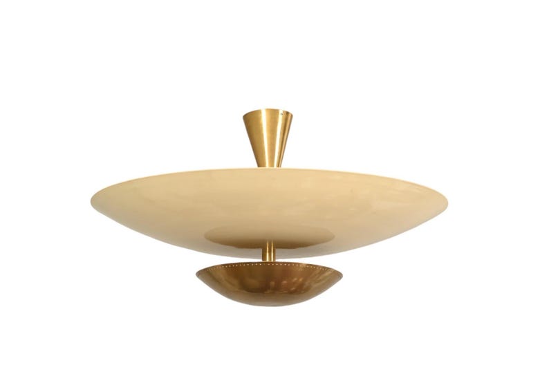 Mid Century 6 Light Sputnik Chandelier Ceiling Flushmount Raw Brass Pendant Light Fixture
