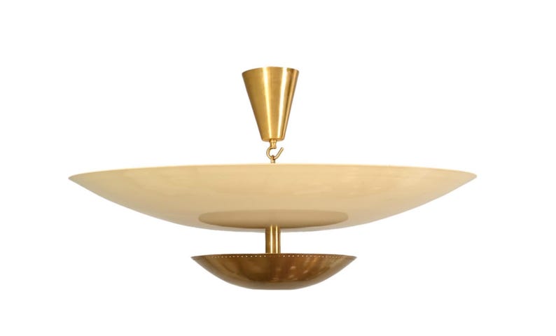 Mid Century 6 Light Sputnik Chandelier Ceiling Flushmount Raw Brass Pendant Light Fixture