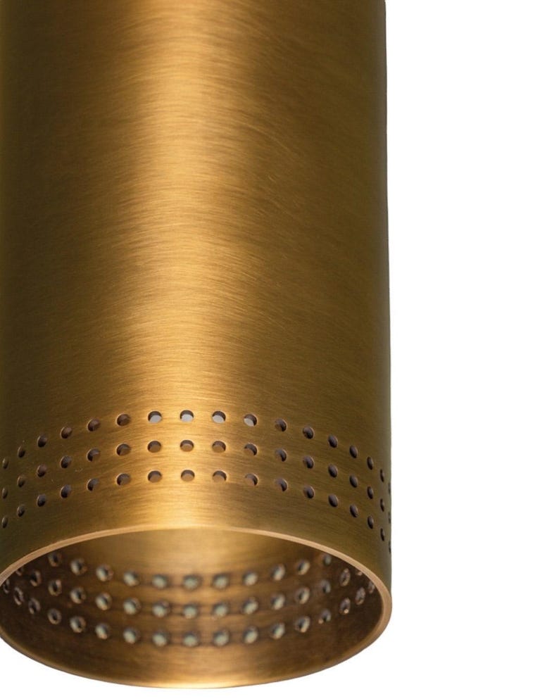 Handmade Brass Perforated Ceiling Light - Mid Century Sputnik Fixture