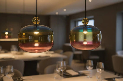 Multicolor Glass Pendant Light – Modern Boho Ceiling Lamp