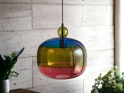 Multicolor Glass Pendant Light – Modern Boho Ceiling Lamp