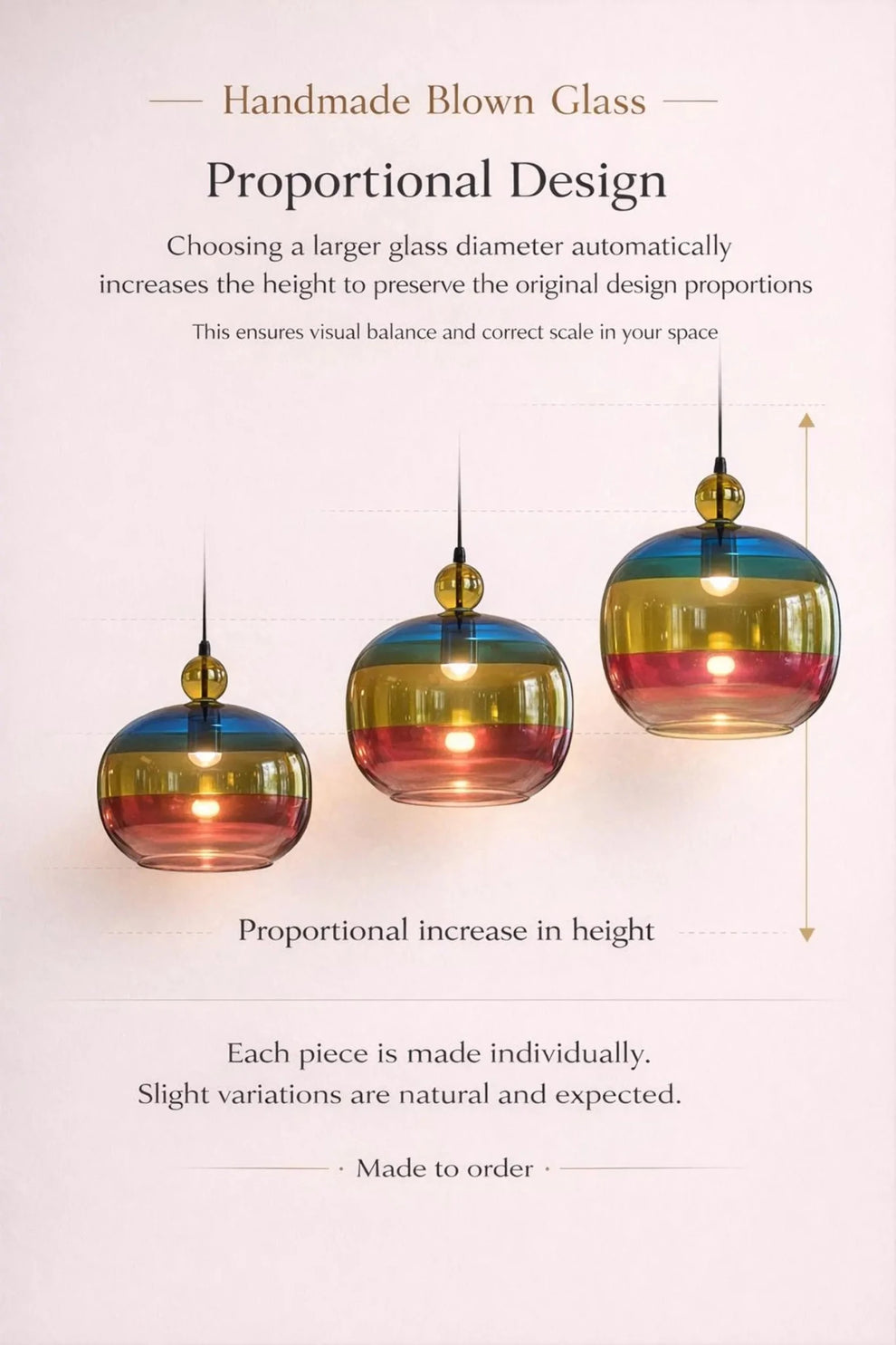 Multicolor Glass Pendant Light – Modern Boho Ceiling Lamp