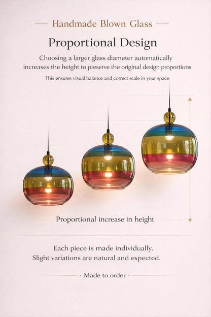 Multicolor Glass Pendant Light – Modern Boho Ceiling Lamp