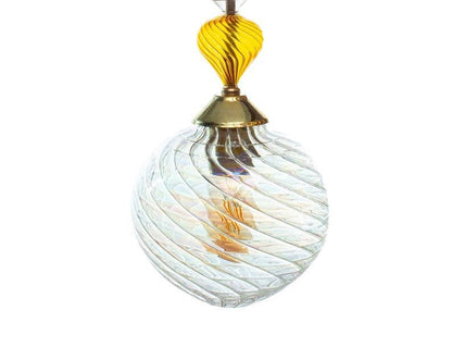 Handblown spiral Glass pendant