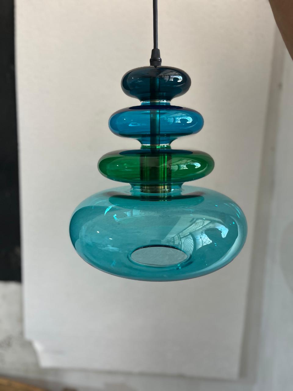 Handblown Glass Pendant Light Set – Custom Hanging Glass Lights for Interior Spaces