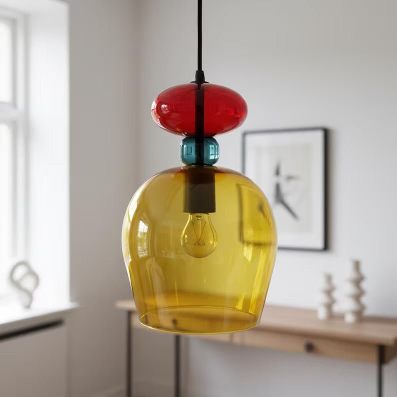 Handblown Glass Pendant Light Set – Custom Hanging Glass Lights for Interior Spaces