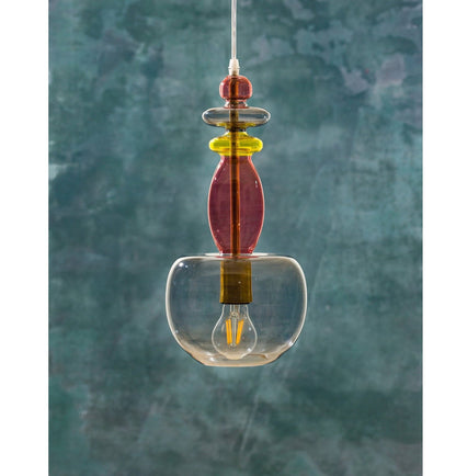 Hand-Blown Glass Pendant Light - Multicolored Modern Design