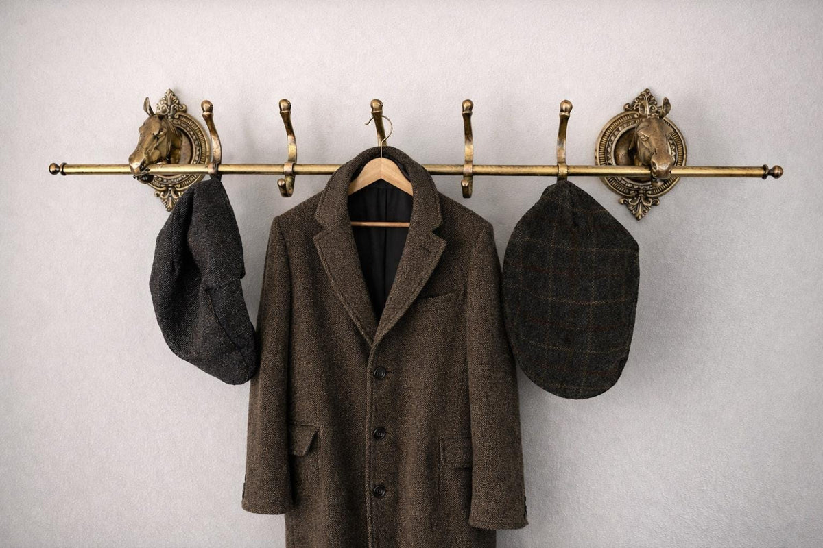 Vintage Equestrian Brass Horse Coat Rack