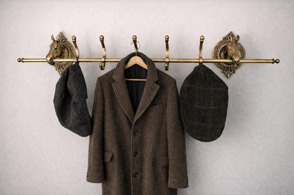 Vintage Equestrian Brass Horse Coat Rack