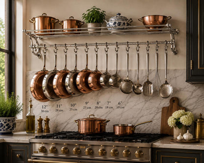 Wall Mounted Pot Rail Kitchen Rack Organizer