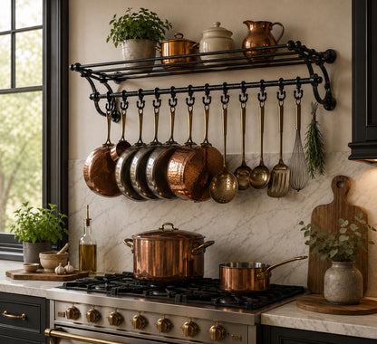 Wall Mounted Pot Rail Kitchen Rack Organizer