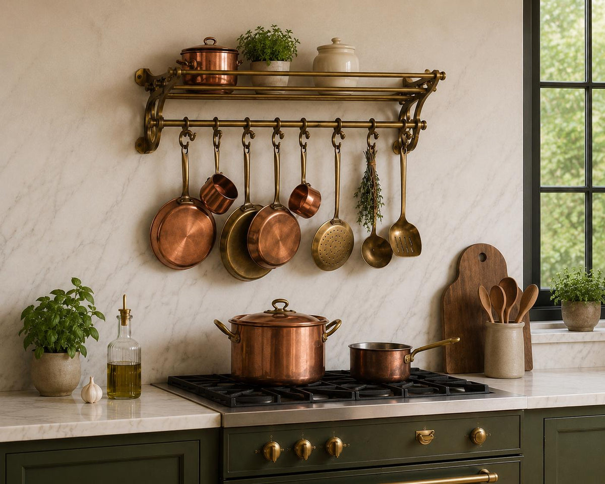 Wall Mounted Pot Rail Kitchen Rack Organizer