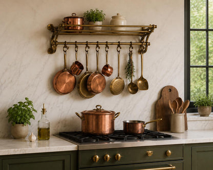 Wall Mounted Pot Rail Kitchen Rack Organizer