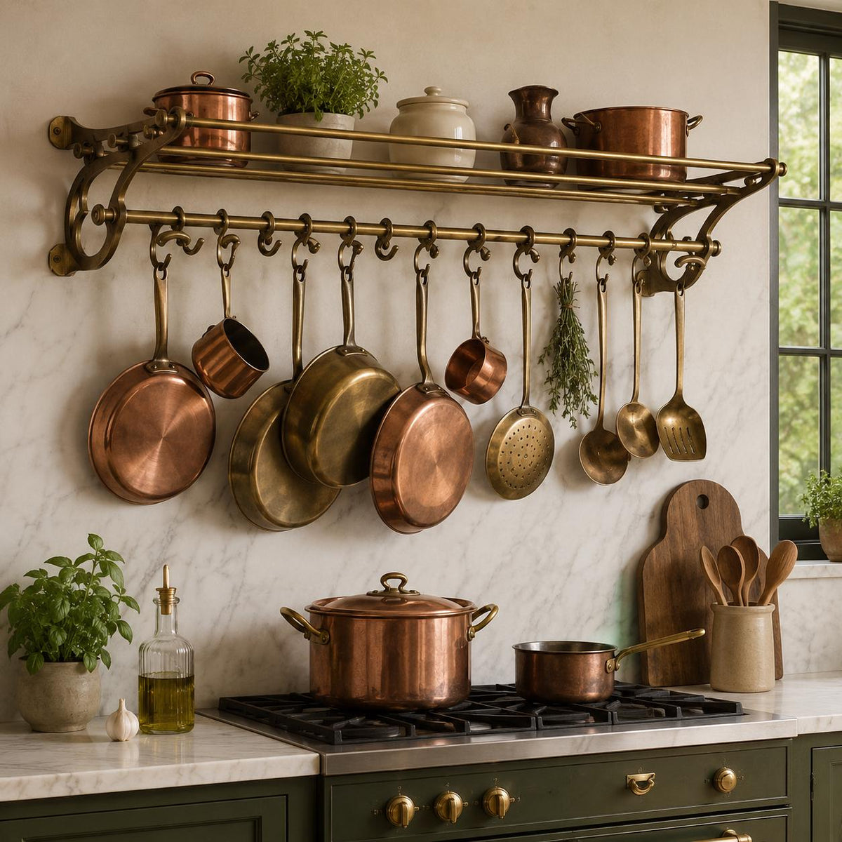 Wall Mounted Pot Rail Kitchen Rack Organizer