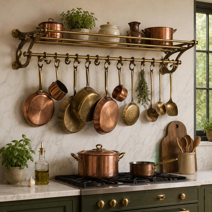 Wall Mounted Pot Rail Kitchen Rack Organizer