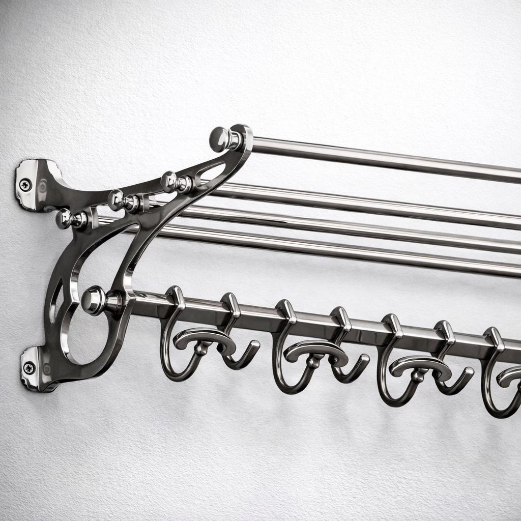 Wall Mounted Pot Rail Kitchen Rack Organizer