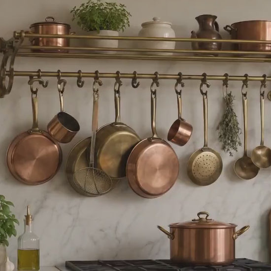 Wall Mounted Pot Rail Kitchen Rack Organizer