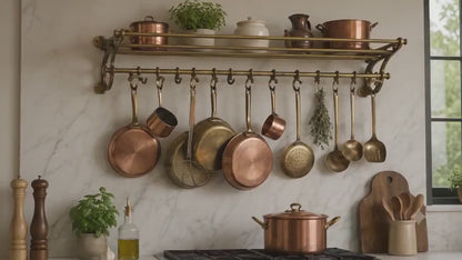 Wall Mounted Pot Rail Kitchen Rack Organizer
