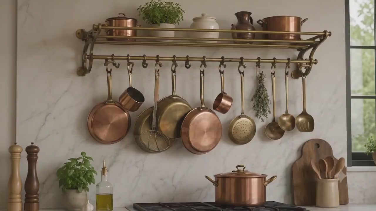 Wall Mounted Pot Rail Kitchen Rack Organizer